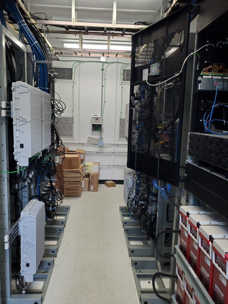 Cable trays and racks during a server-room fit-out