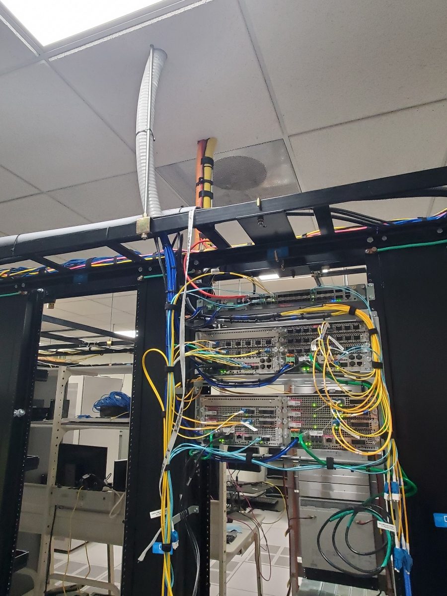Low-voltage cabling in an equipment room