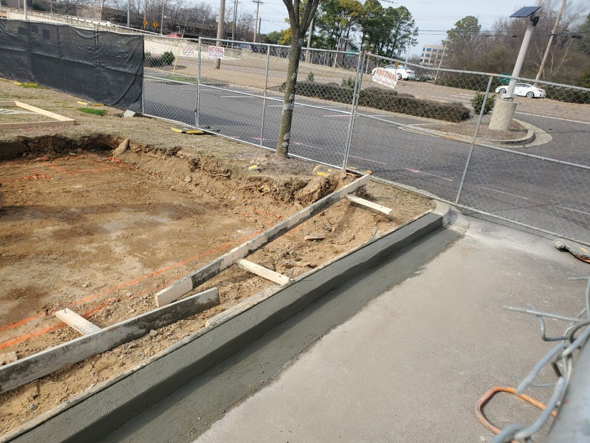 Forming curbs and equipment pad areas