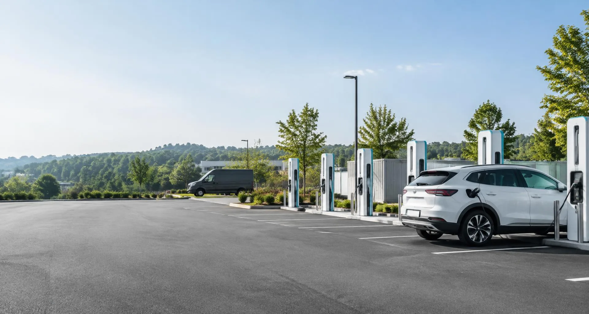 Fast chargers serving an electric SUV